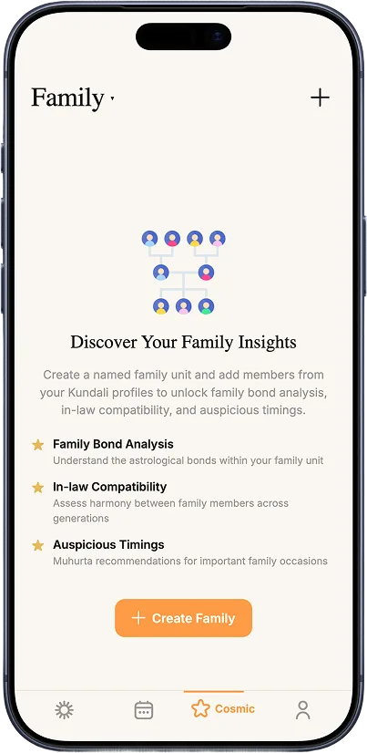 Pure Sankalpa Kundali-based family insights screen
