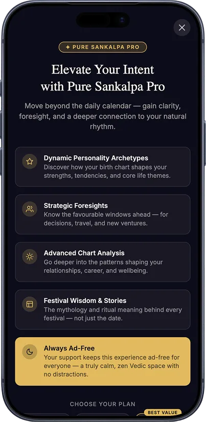 Pure Sankalpa Pro subscription upgrade screen